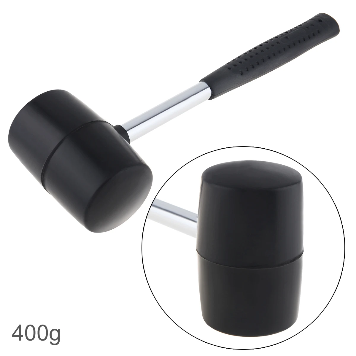 Rubber and Steel 400g Non-elastic Black Rubber Hammer Tile hammer with Round Head and Non-slip Handle DIY Hand Tools
Rubber and Steel 400g Non-elastic Black Rubber Hammer Tile hammer with Round Head and Non-slip Handle DIY Hand Tools