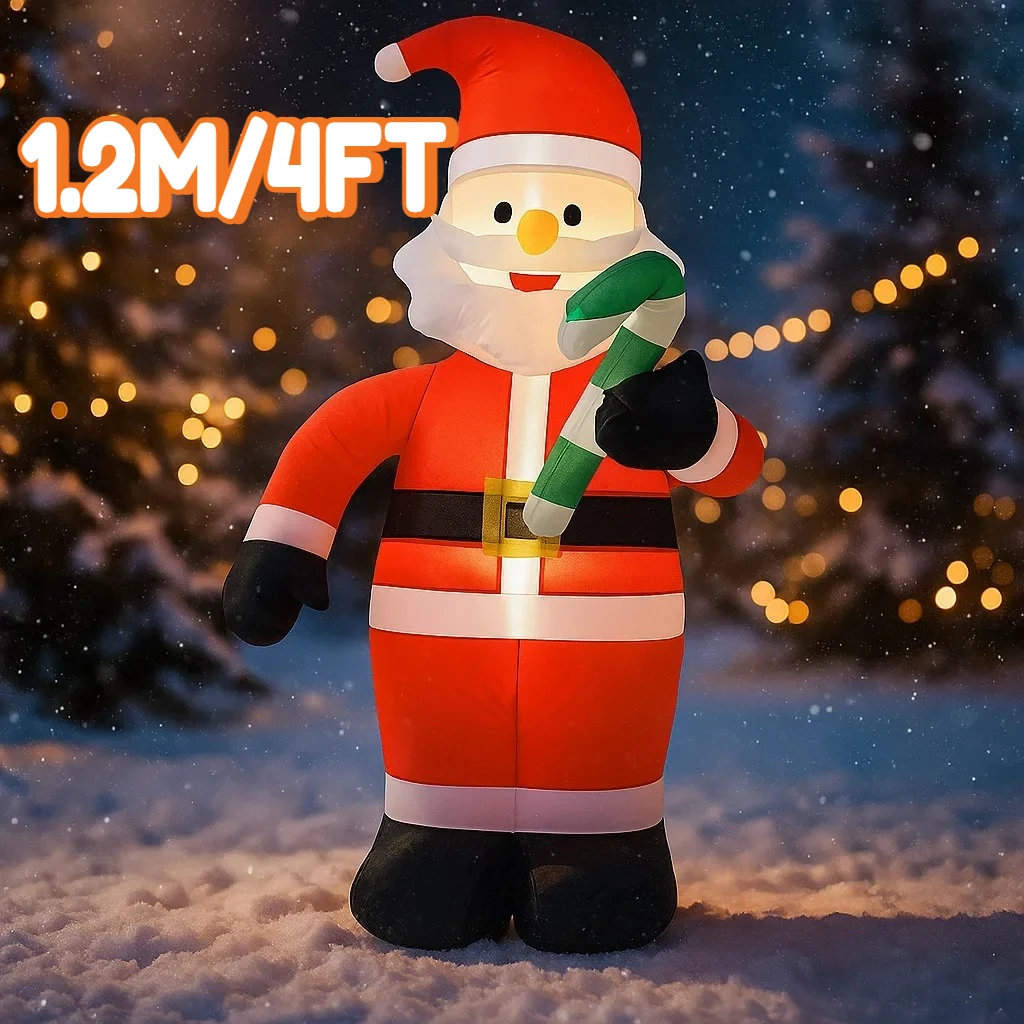 1,2 м/4 фута Санта-Клаус с конфетной тростью, надувная модель, рождественские украшения, светодиодный светильник, уличный праздничный декор, домашний декор для двора, вечеринки
1,2 м/4 фута Санта-Клаус с конфетной тростью, надувная модель, рождественские украшения, светодиодный светильник, уличный праздничный декор, домашний декор для двора, вечеринки