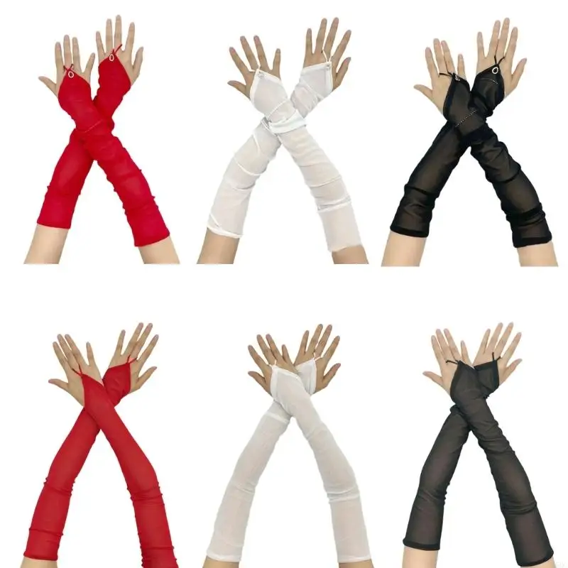 G5GC Long Fingerless Tulle Mesh Gloves for Women Elegant Bridal Sheer Arm Sleeves for Operas and Cosplay Theme Party 1920s
G5GC Long Fingerless Tulle Mesh Gloves for Women Elegant Bridal Sheer Arm Sleeves for Operas and Cosplay Theme Party 1920s