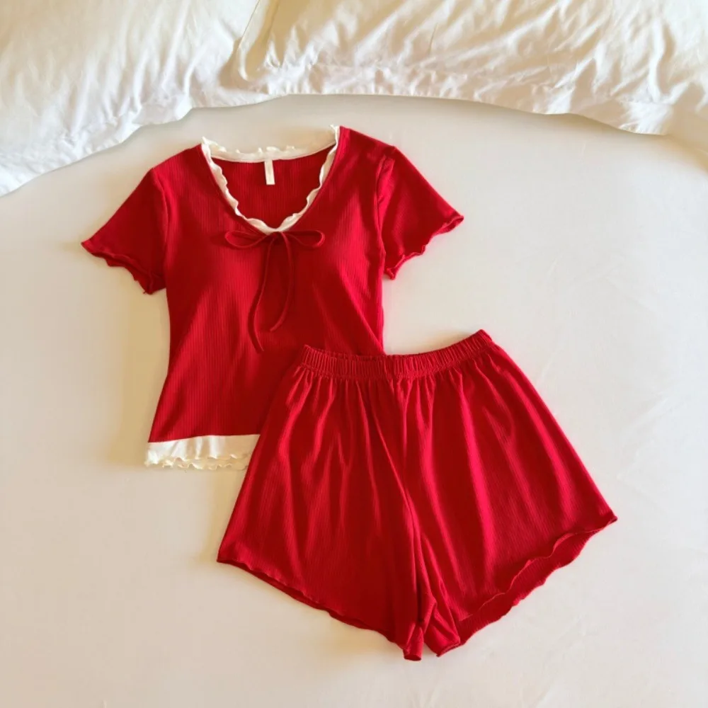 Women’s Loungewear Summer Clothes Short Sleeve Sleepwear Chest Pads Pajamas Solid Color Night Wears for Females Home Wear Women
Women’s Loungewear Summer Clothes Short Sleeve Sleepwear Chest Pads Pajamas Solid Color Night Wears for Females Home Wear Women