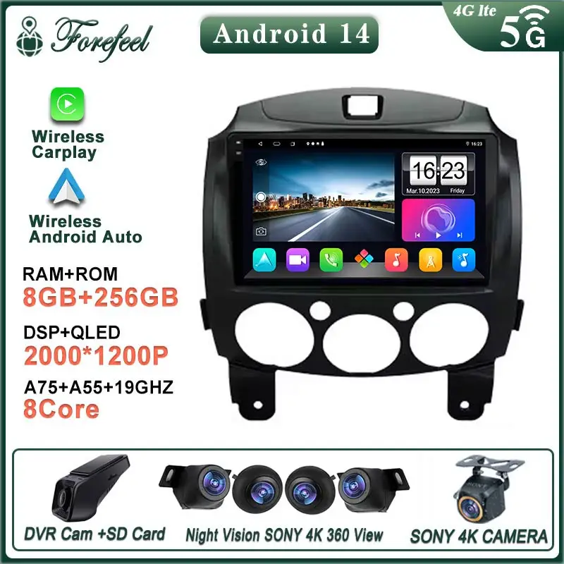 Car Android 14 Radio Multimedia Player For MAZDA 2 Mazda2 2007 2008 2009 2010 2011 2012 2013 2014 GPS Navi 2din 2 din Autoradio
Car Android 14 Radio Multimedia Player For MAZDA 2 Mazda2 2007 2008 2009 2010 2011 2012 2013 2014 GPS Navi 2din 2 din Autoradio