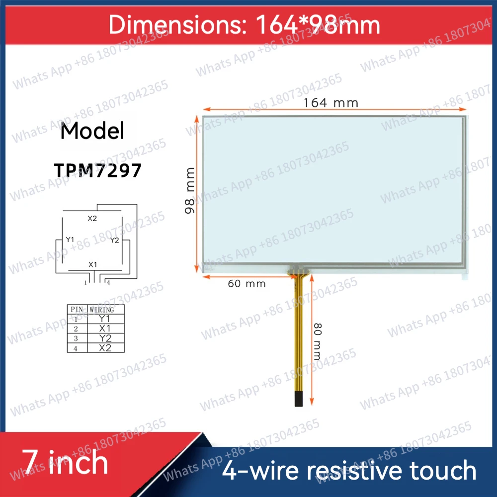 7-дюймовый сенсорный резистор, 4-проводная левая нижняя розетка, модель tpm7297, размеры 164*98 мм, промышленный экран для рукописного ввода, сенсорное стекло
7-дюймовый сенсорный резистор, 4-проводная левая нижняя розетка, модель tpm7297, размеры 164*98 мм, промышленный экран для рукописного ввода, сенсорное стекло