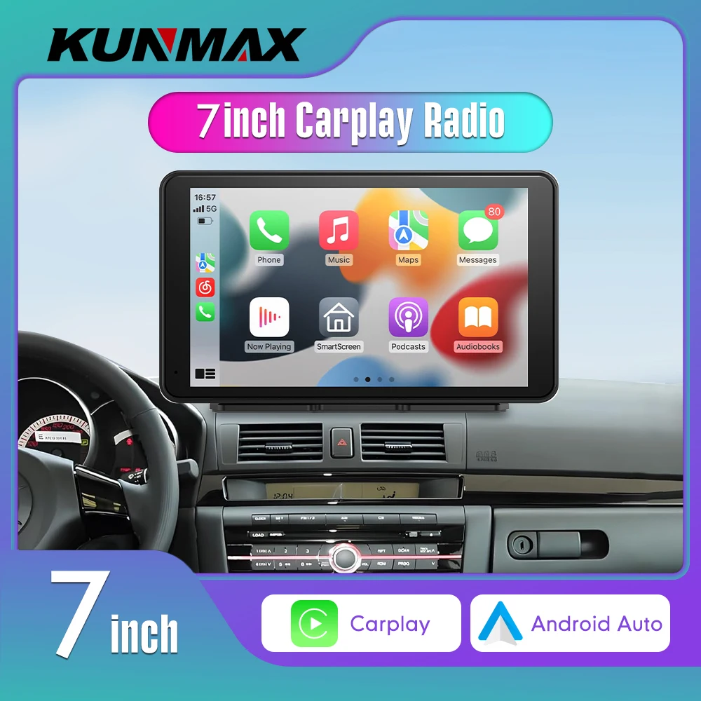 Универсальный 7-дюймовый сенсорный экран, беспроводной Carplay, Android, автомобильный радиоприемник, портативный мультимедийный плеер, стерео Bluetooth-навигация
Универсальный 7-дюймовый сенсорный экран, беспроводной Carplay, Android, автомобильный радиоприемник, портативный мультимедийный плеер, стерео Bluetooth-навигация