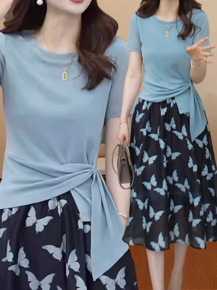 Women's 2026 New Belted Slimming ort Sve T-irt A-Line Skirt Faion Summer Two-Piece Set Breathable Casual Sle
Women's 2026 New Belted Slimming ort Sve T-irt A-Line Skirt Faion Summer Two-Piece Set Breathable Casual Sle