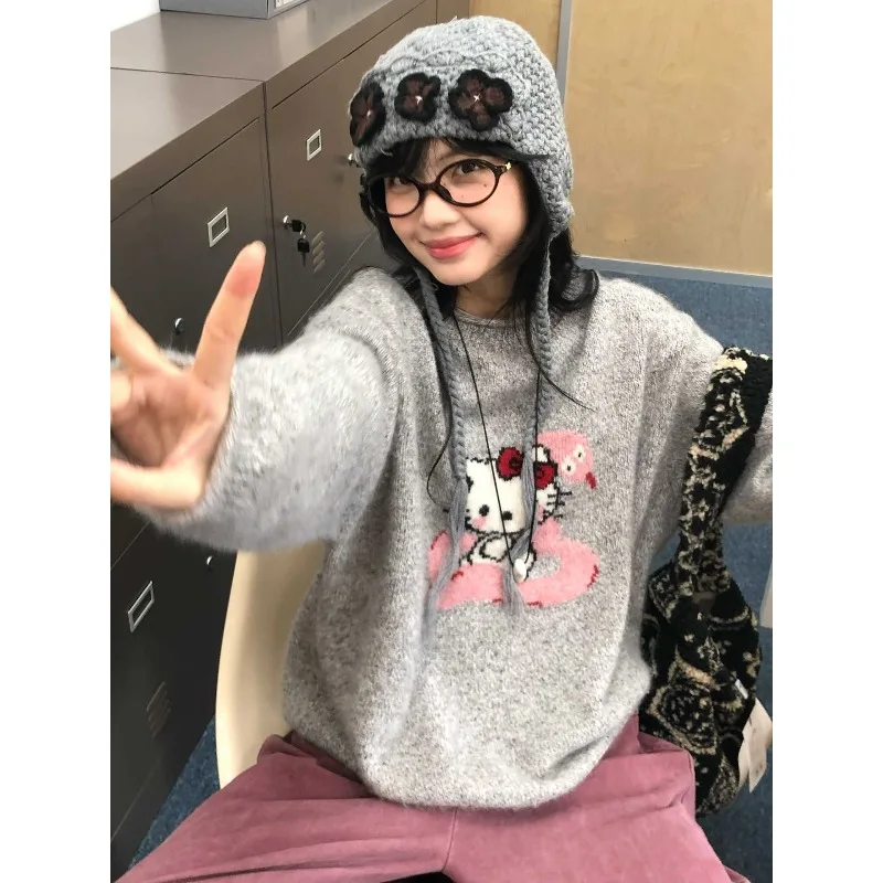 Hello Kitty женский жаккардовый свитер дофаминовый пуловер корейская осенне-зимняя женская одежда свободного покроя женский вязаный топ дизайнер 
Hello Kitty женский жаккардовый свитер дофаминовый пуловер корейская осенне-зимняя женская одежда свободного покроя женский вязаный топ дизайнер