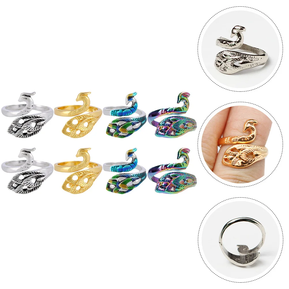 8pcs Vintage Peacock Ring Knitting Thimble Adjustable Braided Finger Loop Yarn Guide For Crochet Sweater Scarf Sewing Tool
8pcs Vintage Peacock Ring Knitting Thimble Adjustable Braided Finger Loop Yarn Guide For Crochet Sweater Scarf Sewing Tool