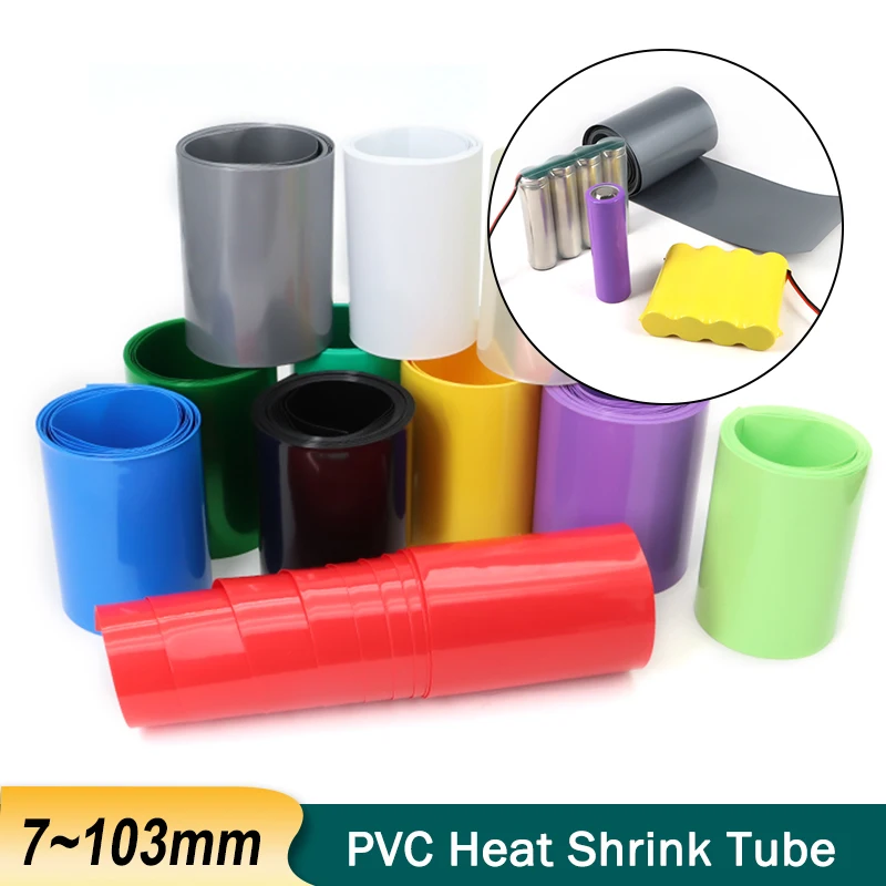 2M PVC Colourful Heat Shrink Tube Width 7~103mm 18650 Lipo Battery Pack Insulated Film Wrap Lithium Case Protection Cable Sleeve
2M PVC Colourful Heat Shrink Tube Width 7~103mm 18650 Lipo Battery Pack Insulated Film Wrap Lithium Case Protection Cable Sleeve