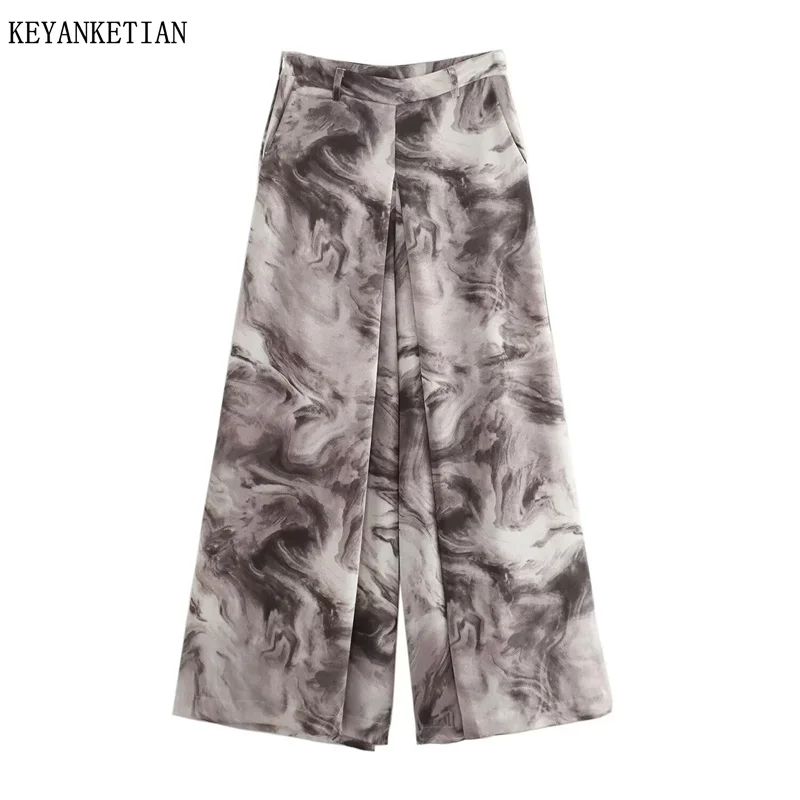 KEYANKETIAN 2026 Summer New Women's Ripple Pattern Print Wide-leg Pants Side Zipper High-waist Loose Silk Chiffon Trousers Thin
KEYANKETIAN 2026 Summer New Women's Ripple Pattern Print Wide-leg Pants Side Zipper High-waist Loose Silk Chiffon Trousers Thin