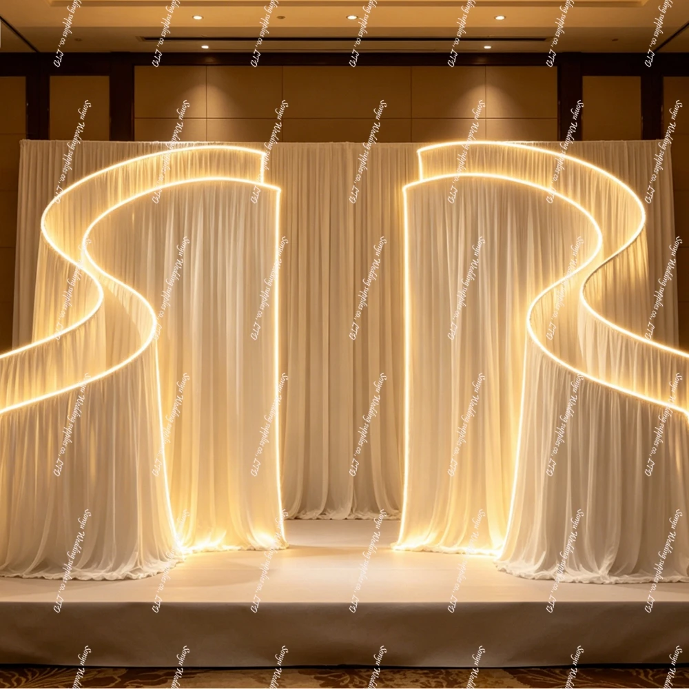 Luxury Wedding BackdropParty Background Curtain stand For Stage Wedding Decoration
Luxury Wedding BackdropParty Background Curtain stand For Stage Wedding Decoration