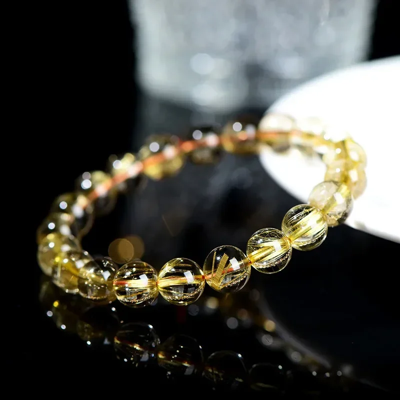 Natural Gold Rutilated Titanium Quartz Clear Beads Bracelet For Woman Man 7mm 8mm Wealthy Brazil Jewelry Bangle AAAAAA
Natural Gold Rutilated Titanium Quartz Clear Beads Bracelet For Woman Man 7mm 8mm Wealthy Brazil Jewelry Bangle AAAAAA