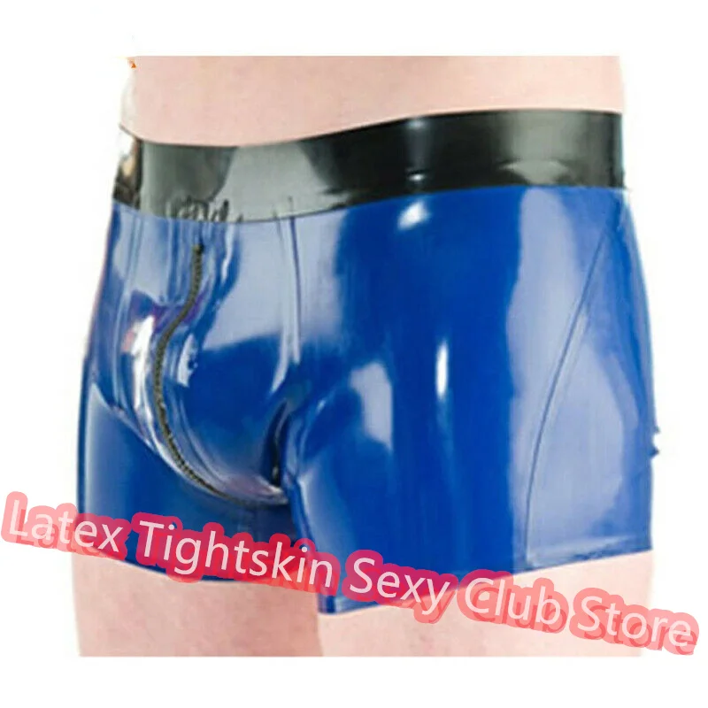 Men Latex Panties Boxer Blue with Black 2 Crotch Zip Sexy Fetish Shorts Handmade Underwear Club Wear for Men Cosplay Costumes
Men Latex Panties Boxer Blue with Black 2 Crotch Zip Sexy Fetish Shorts Handmade Underwear Club Wear for Men Cosplay Costumes