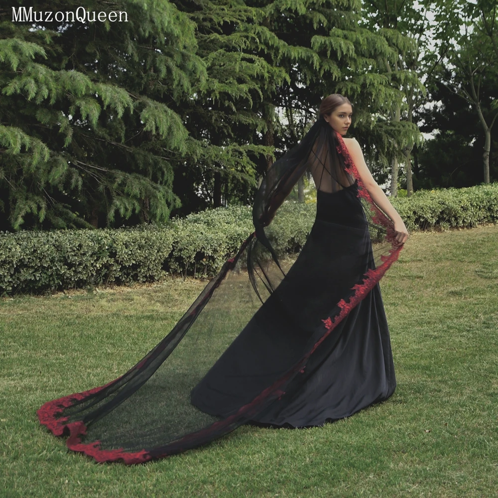 TOPQUEEN M126 Черная длинная свадебная фата с красным кружевным краем Соборная свадебная накидка Болеро 1-слойное тюлевое свадебное платье Mariage
TOPQUEEN M126 Черная длинная свадебная фата с красным кружевным краем Соборная свадебная накидка Болеро 1-слойное тюлевое свадебное платье Mariage