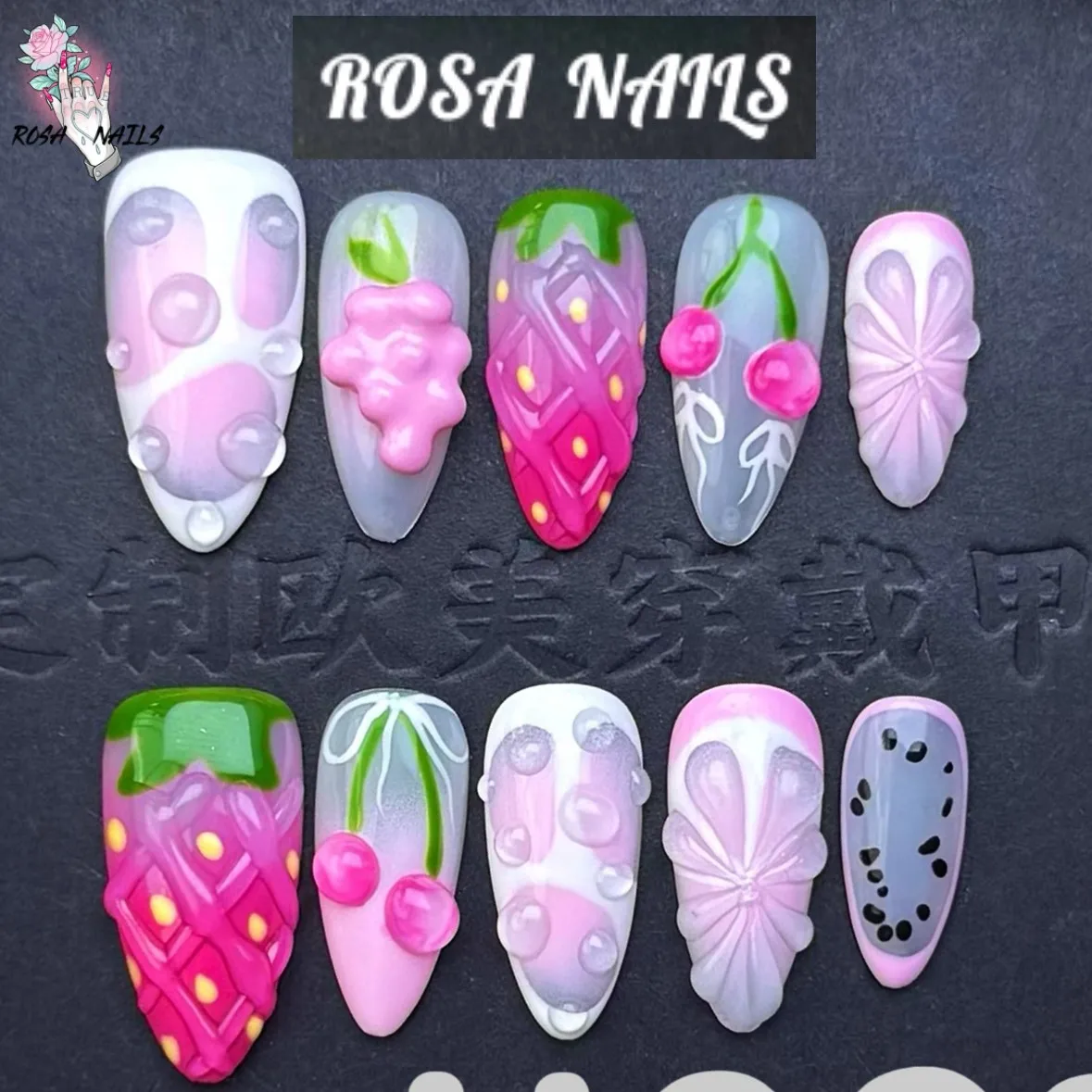 10pcs Cute Strawberry Pink Wearable Fake Nail Presson Gradient Pink 3D Fruit Press On Nails Sweet Almond False Nail Art Pressons
10pcs Cute Strawberry Pink Wearable Fake Nail Presson Gradient Pink 3D Fruit Press On Nails Sweet Almond False Nail Art Pressons