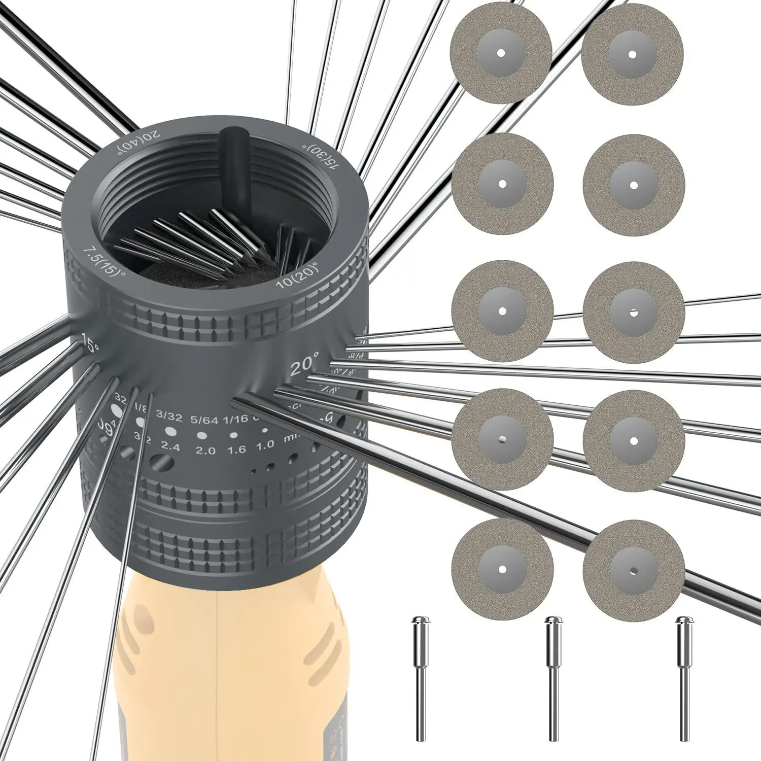 Electrode Sharpener Grinder Grinding Head TIG Welding Tools Set with Cut-Off Slot 10 and 3 Mandrel
Electrode Sharpener Grinder Grinding Head TIG Welding Tools Set with Cut-Off Slot 10 and 3 Mandrel