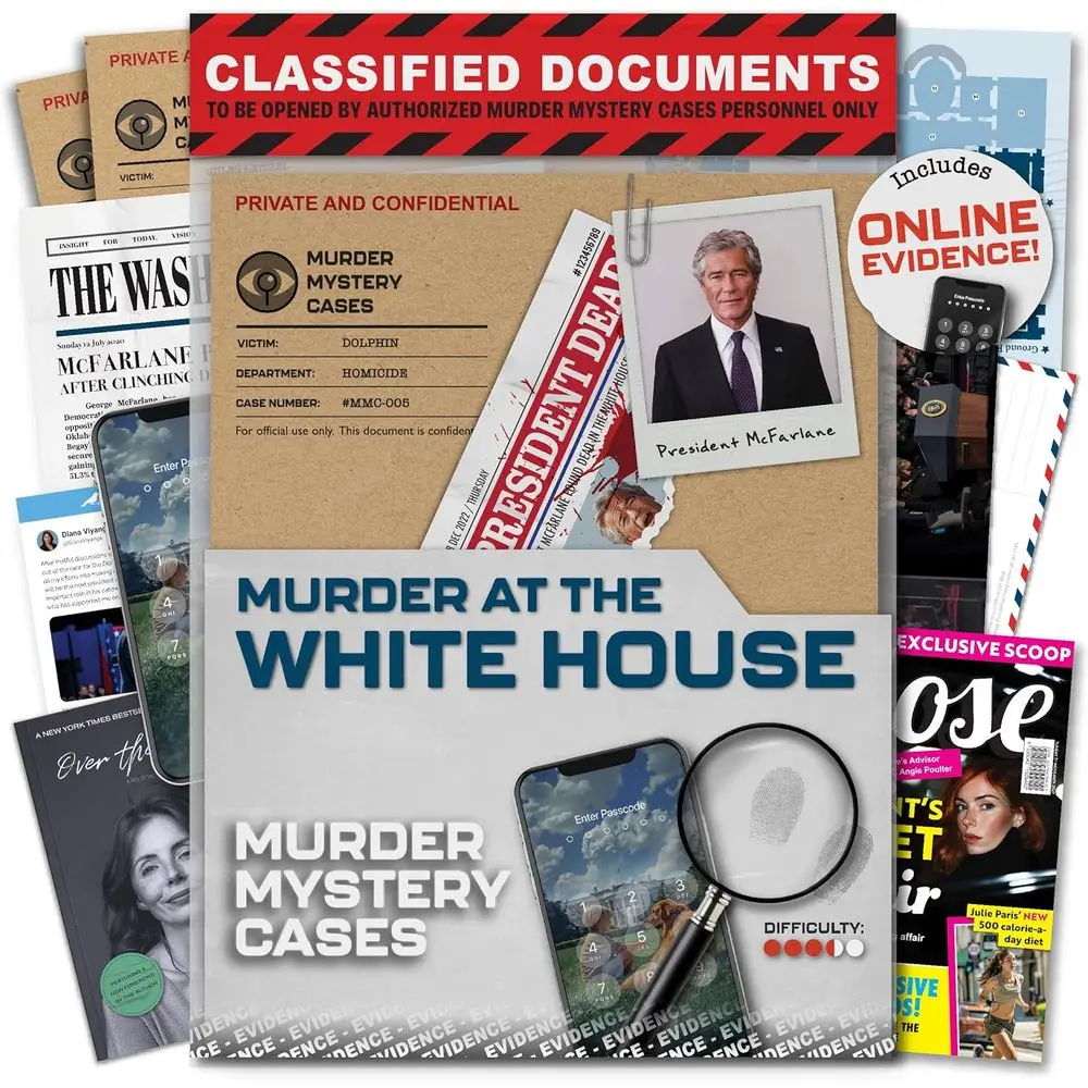 MMC Murder at the White House – Thrilling Murder Mystery Games or Adults in Washington D.C. – 37 Evidence Pieces, 150 Min Gamepl
MMC Murder at the White House – Thrilling Murder Mystery Games or Adults in Washington D.C. – 37 Evidence Pieces, 150 Min Gamepl