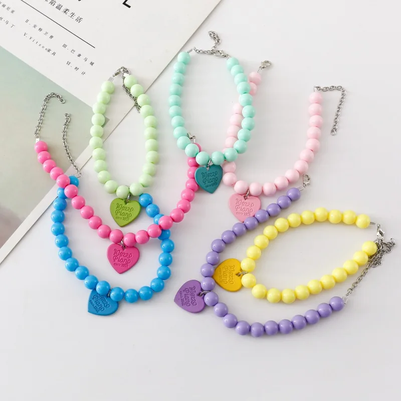 New Handmade Pearl Pet Collar Candy Colored Heart-shaped Pendant Adjustable Neck Size for Dog Cat Jewelry Decoration Accessories
New Handmade Pearl Pet Collar Candy Colored Heart-shaped Pendant Adjustable Neck Size for Dog Cat Jewelry Decoration Accessories
