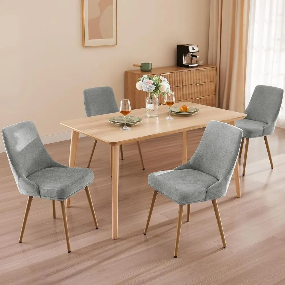 Upholstered Dining Chairs Set of 4 with Thick Cushions and Curved Back, Suitable for Dining Room or Kitchen, Light Gray Fabric
Upholstered Dining Chairs Set of 4 with Thick Cushions and Curved Back, Suitable for Dining Room or Kitchen, Light Gray Fabric