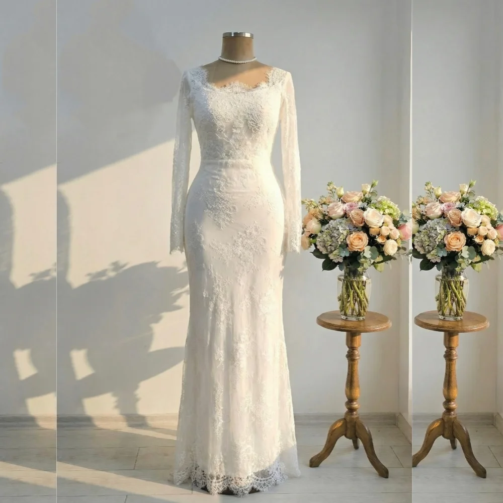 Customized Elegant Lace Wedding Prom Party Gowns Long Sleeves Mermaid Long Dresses Bespoke Occasion Women's Evening Gowns
Customized Elegant Lace Wedding Prom Party Gowns Long Sleeves Mermaid Long Dresses Bespoke Occasion Women's Evening Gowns