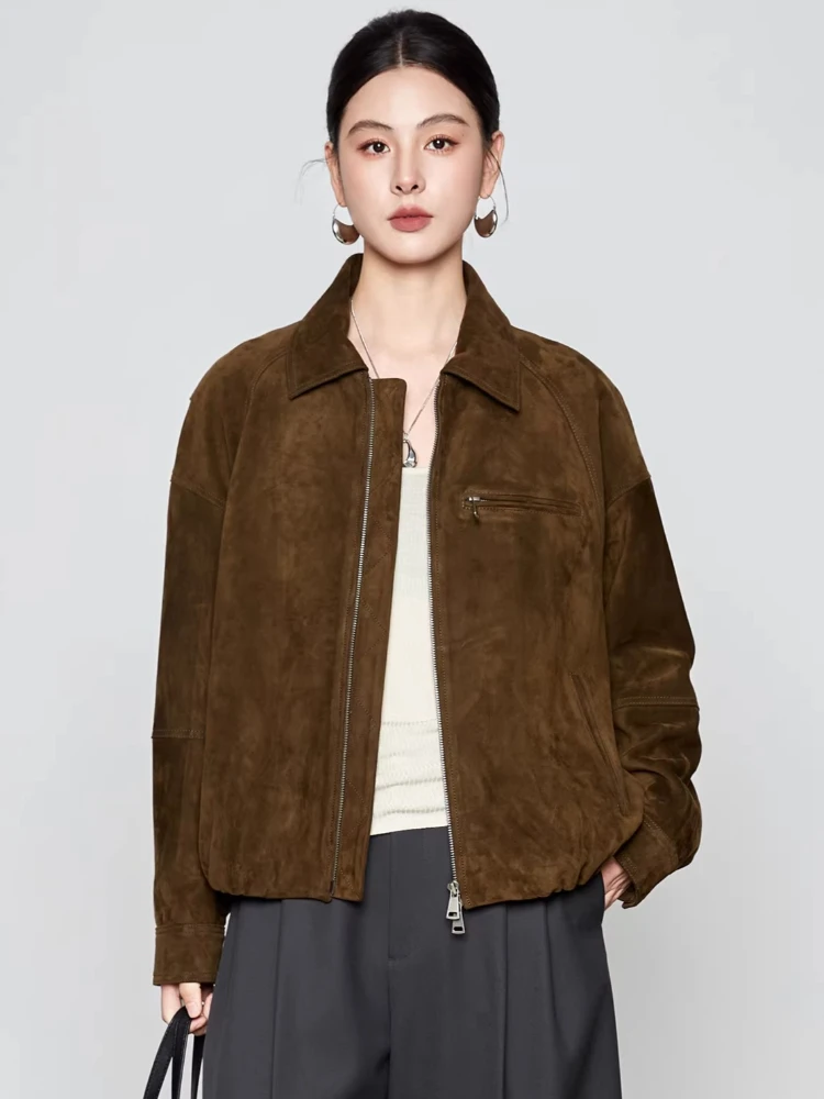 Casual Short Genuine Leather Jackets for Women Spring Autumn 2026 New High-end Simple Vintage Loose Real Sheepskin Suede Coat
Casual Short Genuine Leather Jackets for Women Spring Autumn 2026 New High-end Simple Vintage Loose Real Sheepskin Suede Coat