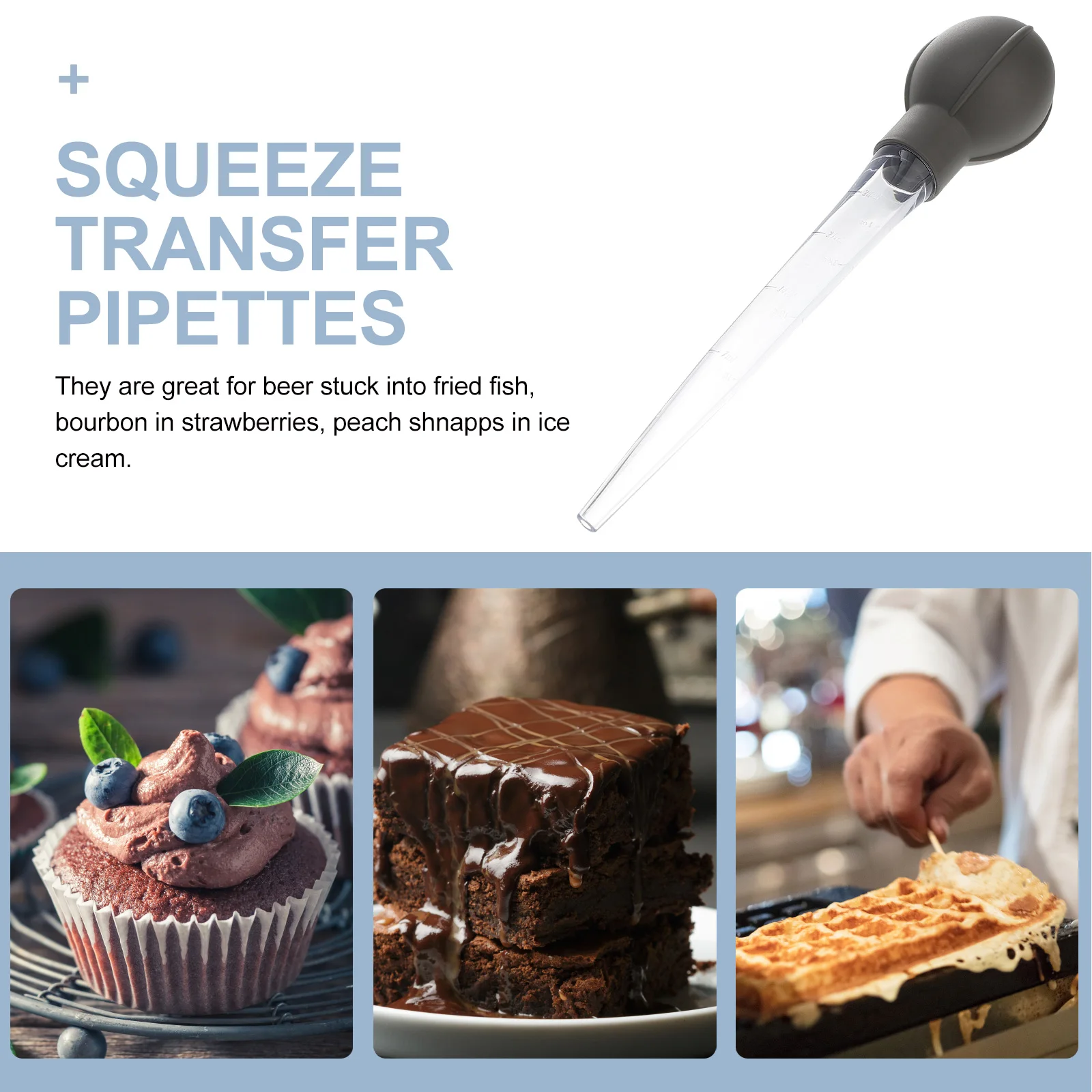 2Pcs Adjustable Squeeze Transfer Pipettes With Measurement Food Grade Liquid Dropper For Baking Cooking Kitchen Helper Dark Grey
2Pcs Adjustable Squeeze Transfer Pipettes With Measurement Food Grade Liquid Dropper For Baking Cooking Kitchen Helper Dark Grey