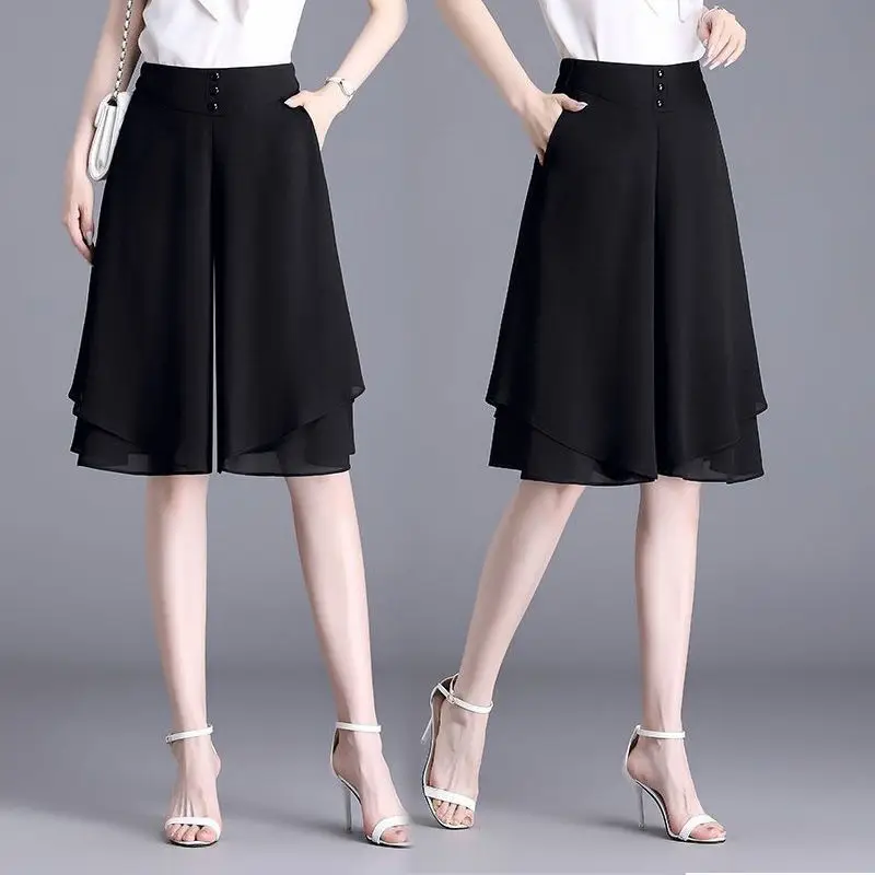High Waist Wide Leg Pants Women's Spring Summer Chiffon Loose Fit Thin Style Five-Quarter Length Short Pants Casual Trousers
High Waist Wide Leg Pants Women's Spring Summer Chiffon Loose Fit Thin Style Five-Quarter Length Short Pants Casual Trousers