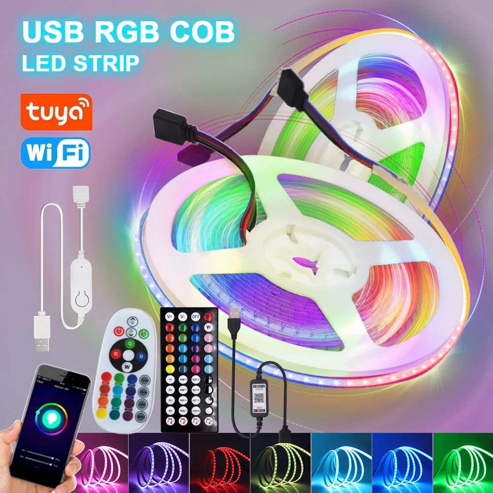 RGB COB LED Strip 5V USB 5MM PCB RGB IC Addressable TV Backlight Bluetooth WIFI Flexible Dimmable Adahesive Tape Linear Lighting
RGB COB LED Strip 5V USB 5MM PCB RGB IC Addressable TV Backlight Bluetooth WIFI Flexible Dimmable Adahesive Tape Linear Lighting