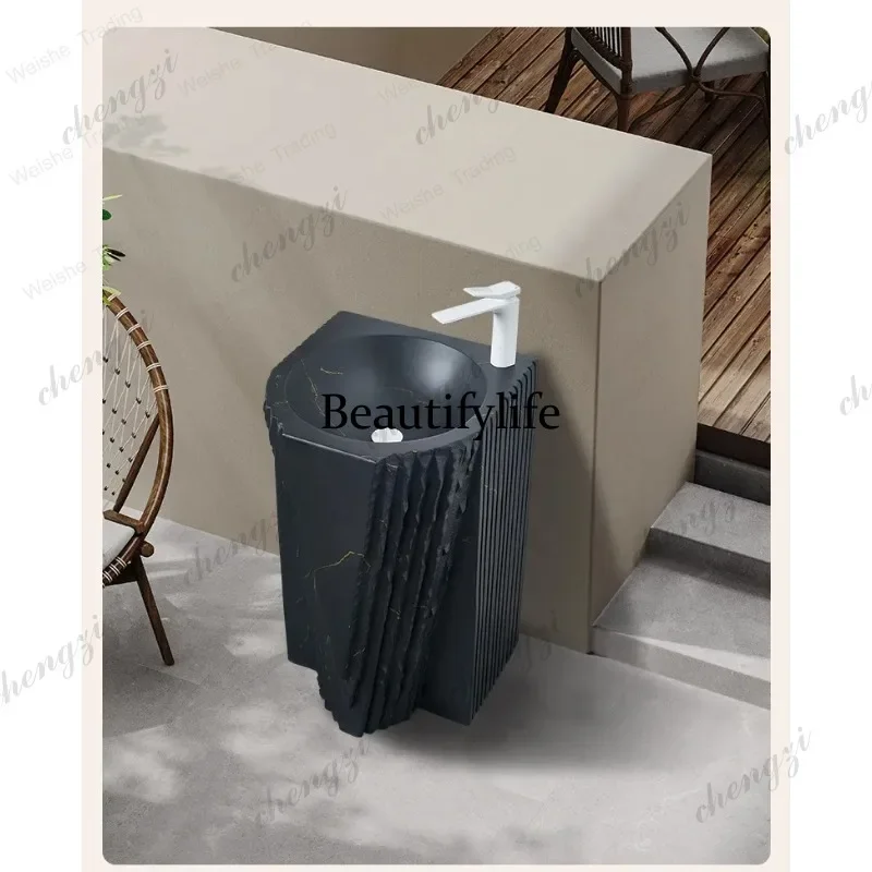 Y136 PPImitation marble stone pattern art basin special-shaped column basin integrated floor-to-ceiling sink high-end face wash
Y136 PPImitation marble stone pattern art basin special-shaped column basin integrated floor-to-ceiling sink high-end face wash