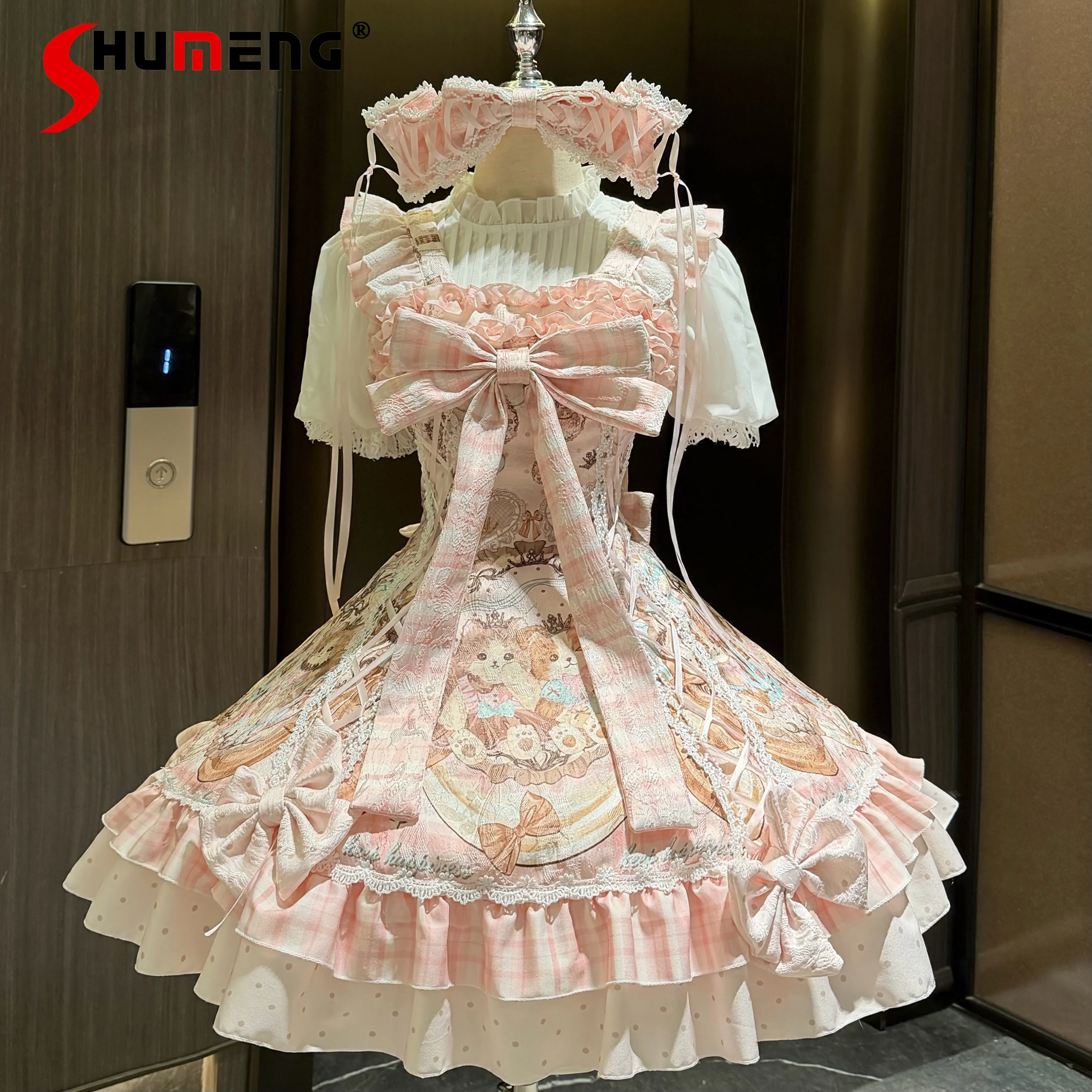 Lolita Vintage Dress Jsk Summer New Japanese Girls Sweet Cute Bow Print Suspender Dress Women's Birthday Party Dress Vestidos
Lolita Vintage Dress Jsk Summer New Japanese Girls Sweet Cute Bow Print Suspender Dress Women's Birthday Party Dress Vestidos