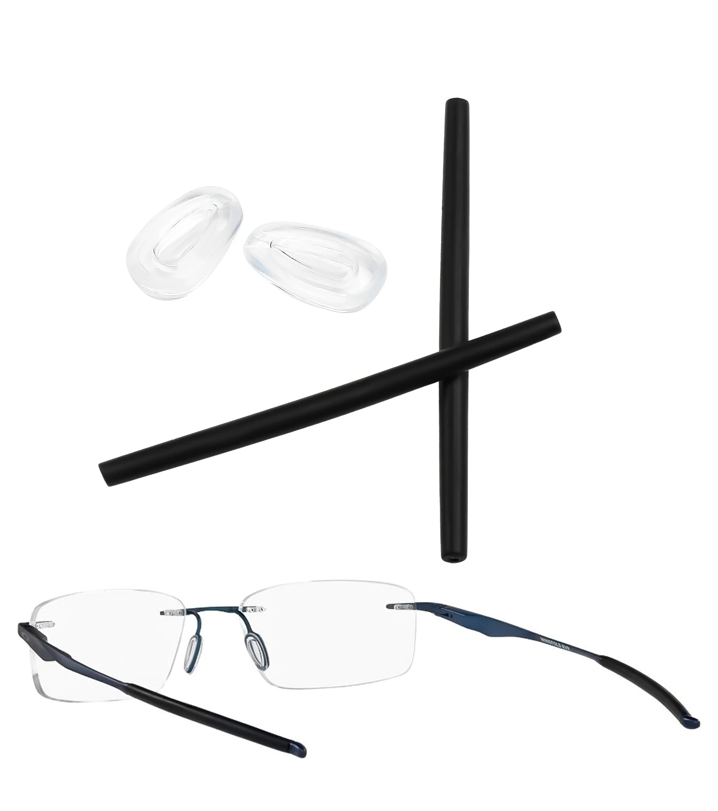 Silicone Ear socks Nose Pads Replacement Rubber Kit for Oakley Wingfold EVS OX5115/Wingfold EVR OX5118 Eyeglasses - Perfect Fit
Silicone Ear socks Nose Pads Replacement Rubber Kit for Oakley Wingfold EVS OX5115/Wingfold EVR OX5118 Eyeglasses - Perfect Fit