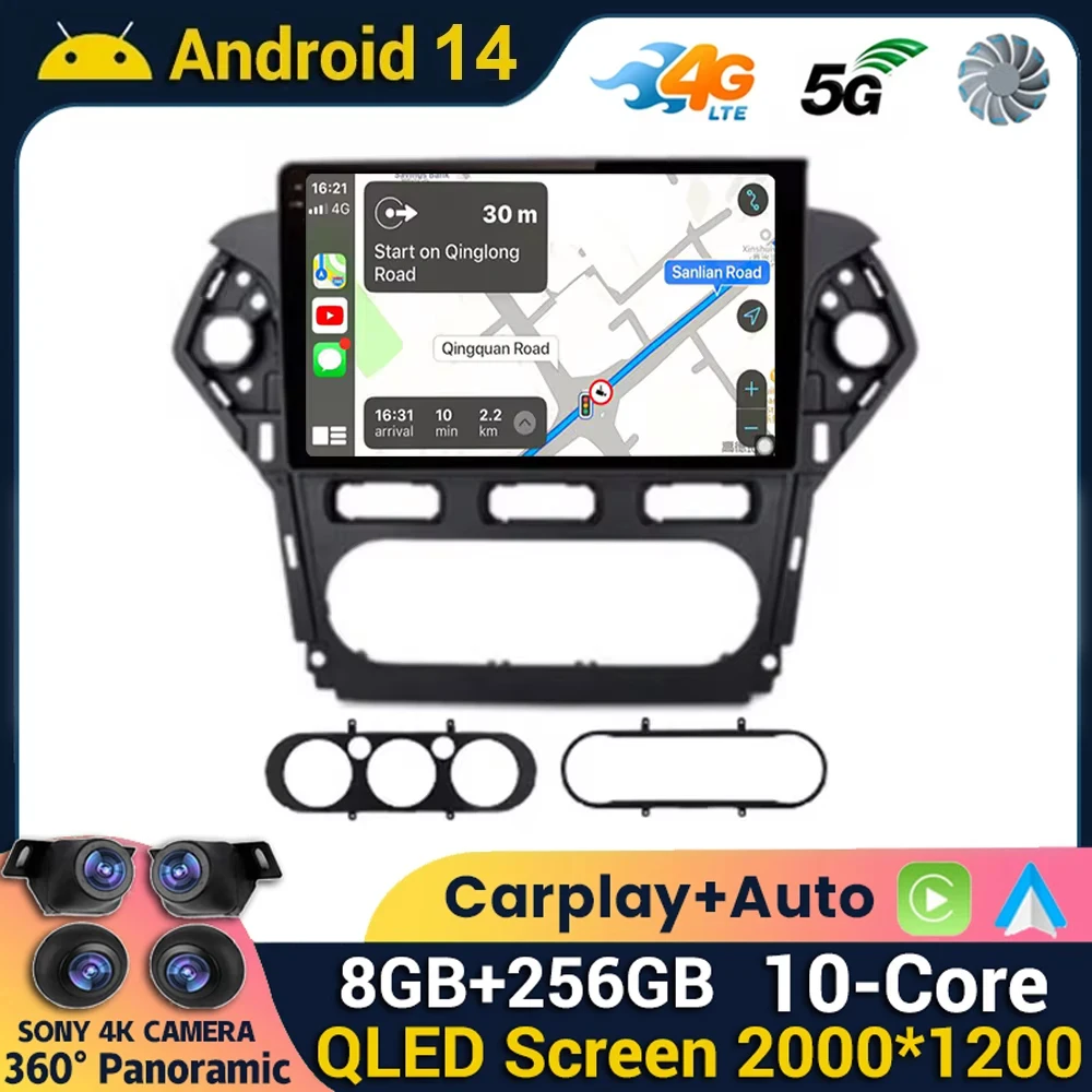 Android 14 Carplay Auto For Ford Mondeo 4 2010 2011 2012 2013 2014 Car Radio Multimedia Video Player Navigation GPS Stereo Audio
Android 14 Carplay Auto For Ford Mondeo 4 2010 2011 2012 2013 2014 Car Radio Multimedia Video Player Navigation GPS Stereo Audio