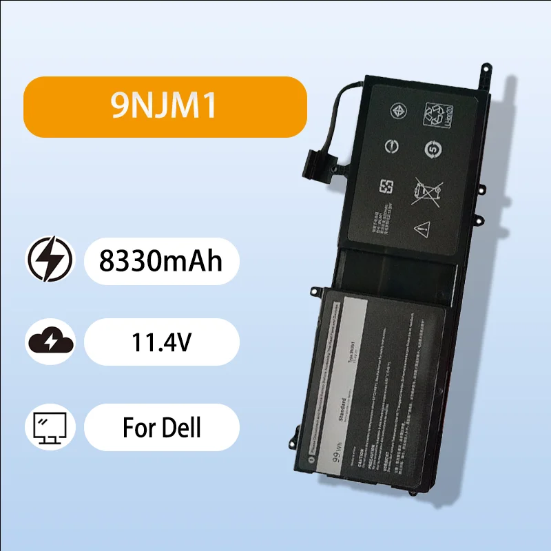Full Compatible Replacement Battery 9NJM1 For Dell Alienware 15 R3 17 R4 R5 P31E P69F 11.4V 8330mAh Reliable Long Life Battery