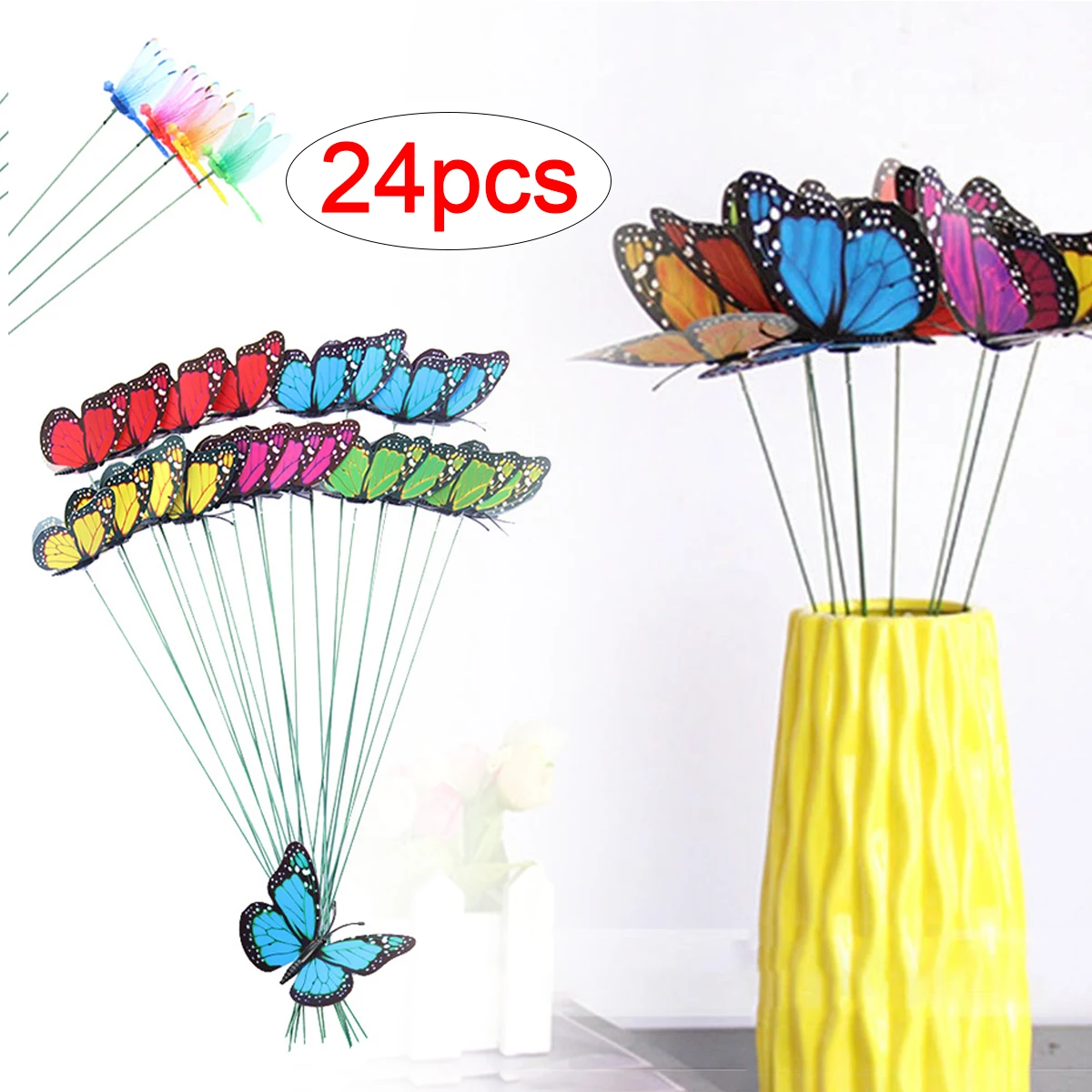 24pcs monarch butterfly pvc simulation butterfly dragonfly cuttings home flower arrangement outdoor lawn garden decorations
24pcs monarch butterfly pvc simulation butterfly dragonfly cuttings home flower arrangement outdoor lawn garden decorations