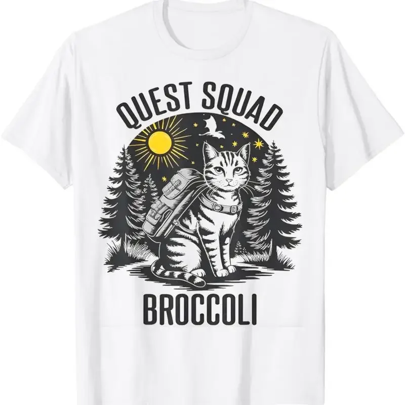 Quest Squad Broccoli Funny Cat Hiking Graphic T Shirt Unisex Cotton Casual Trip Tee
Quest Squad Broccoli Funny Cat Hiking Graphic T Shirt Unisex Cotton Casual Trip Tee