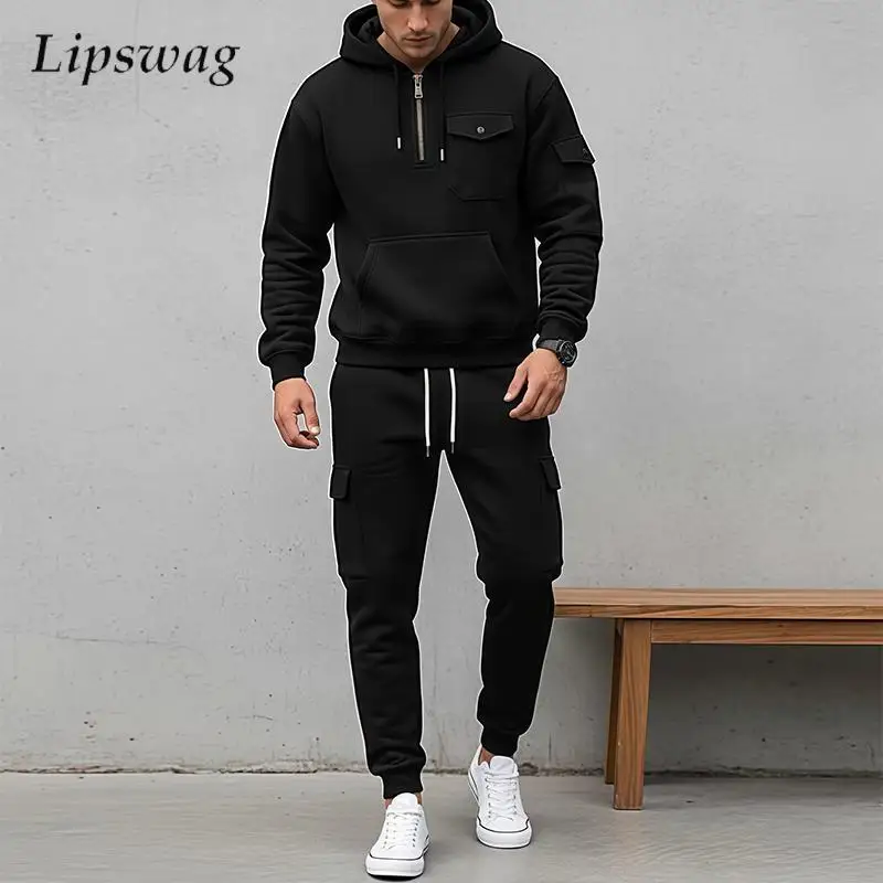 Autumn Winter Fashion Tracksuits Men Casual Solid Color Hooded Sweatshirt And Cargo Pants Two Piece Mens Sets Trendy Loose Suits
Autumn Winter Fashion Tracksuits Men Casual Solid Color Hooded Sweatshirt And Cargo Pants Two Piece Mens Sets Trendy Loose Suits