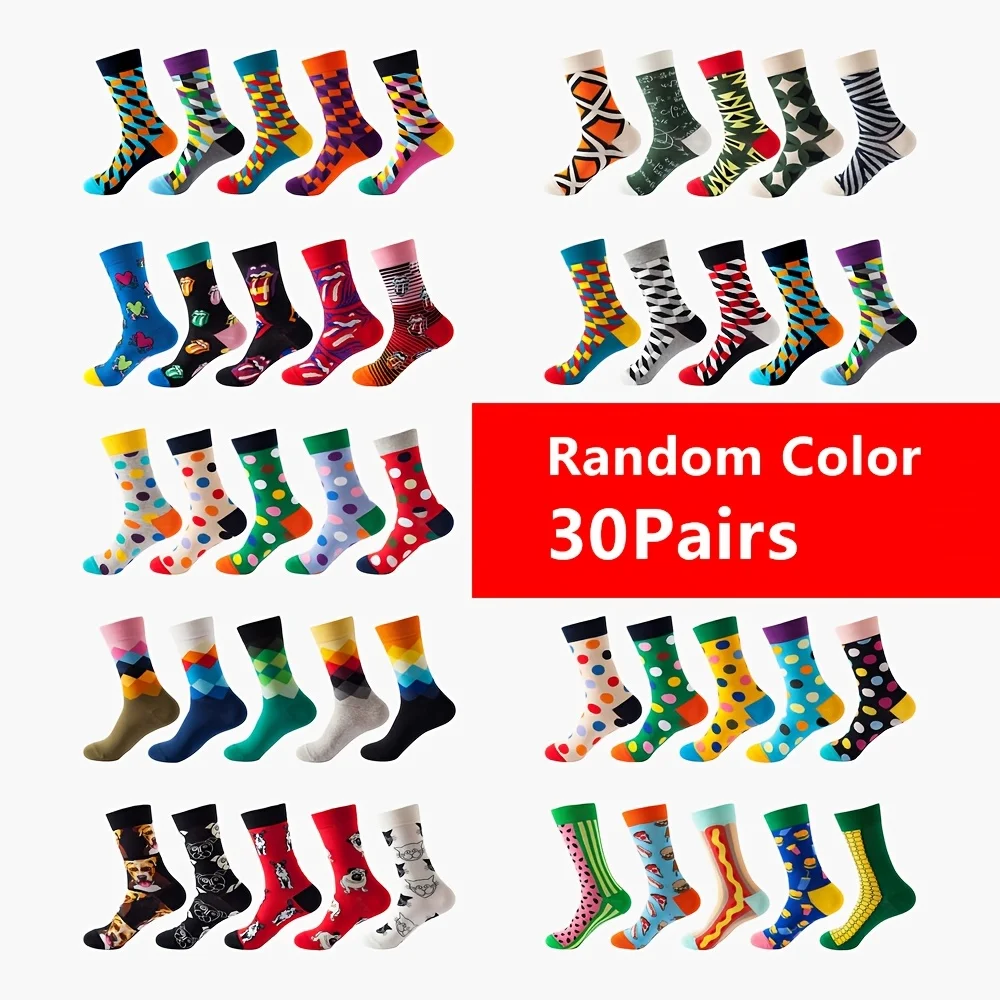 30Pairs Unisex Colorful Socks - Fun Animal Patterns Hip Hop Style Machine Washable Random Colors (30 Pairs) Cute Socks
30Pairs Unisex Colorful Socks - Fun Animal Patterns Hip Hop Style Machine Washable Random Colors (30 Pairs) Cute Socks