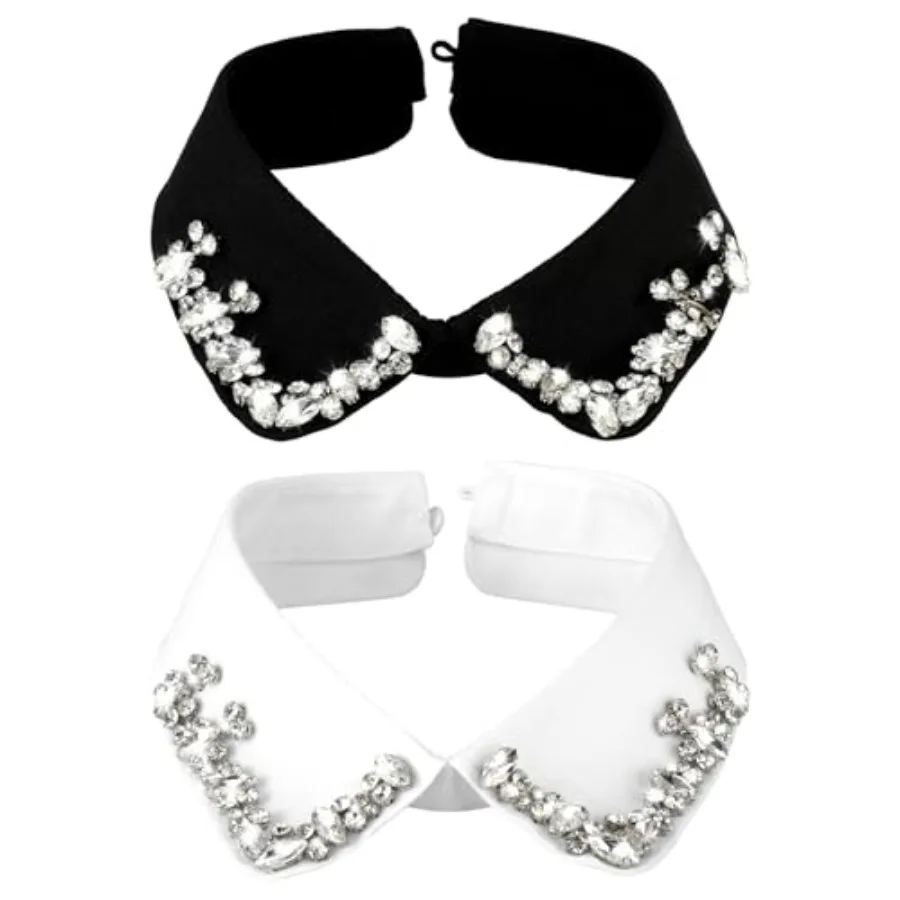 2 PCS Collars for Women, Rhinestone Fake Collar, Detachable Fakecollar for Shirt, Sweaters, Jackets, Shirts, Dresses, Uniforms,
2 PCS Collars for Women, Rhinestone Fake Collar, Detachable Fakecollar for Shirt, Sweaters, Jackets, Shirts, Dresses, Uniforms,