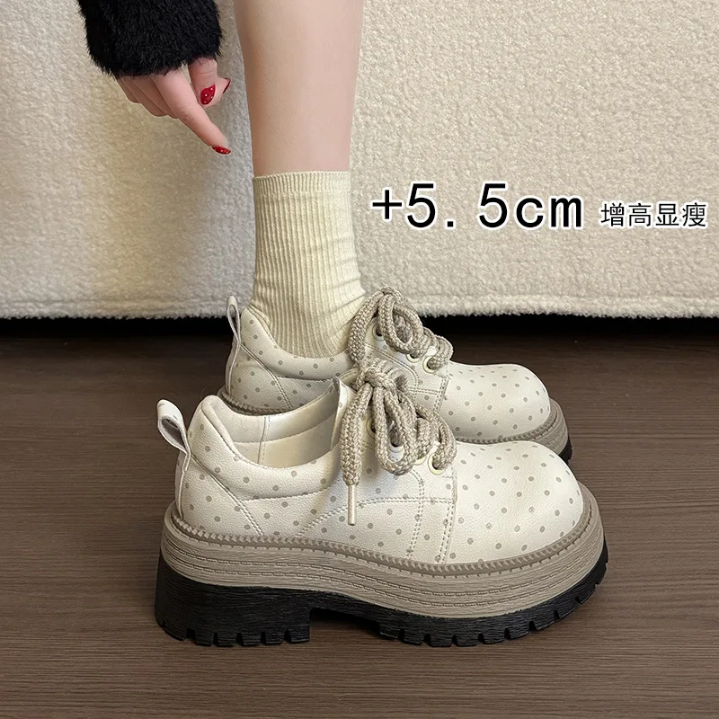 Retro British Style Women's Shoes2026New Spring and Autumn Season Thick Sole Height Increasing Fashion Versatile Lace Up Loafers
Retro British Style Women's Shoes2026New Spring and Autumn Season Thick Sole Height Increasing Fashion Versatile Lace Up Loafers