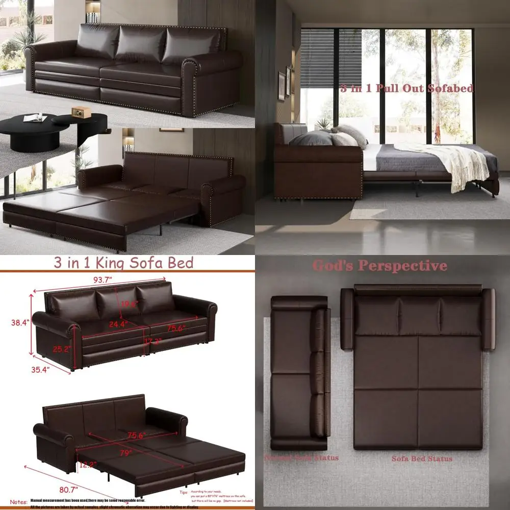 93” Sleeper Sofa Bed Couch ,Convertible 3-Seater Sofas with King Size Pull Out Sofabed, 3 in 1 Pullout Couches with Nailhead Tri
93” Sleeper Sofa Bed Couch ,Convertible 3-Seater Sofas with King Size Pull Out Sofabed, 3 in 1 Pullout Couches with Nailhead Tri