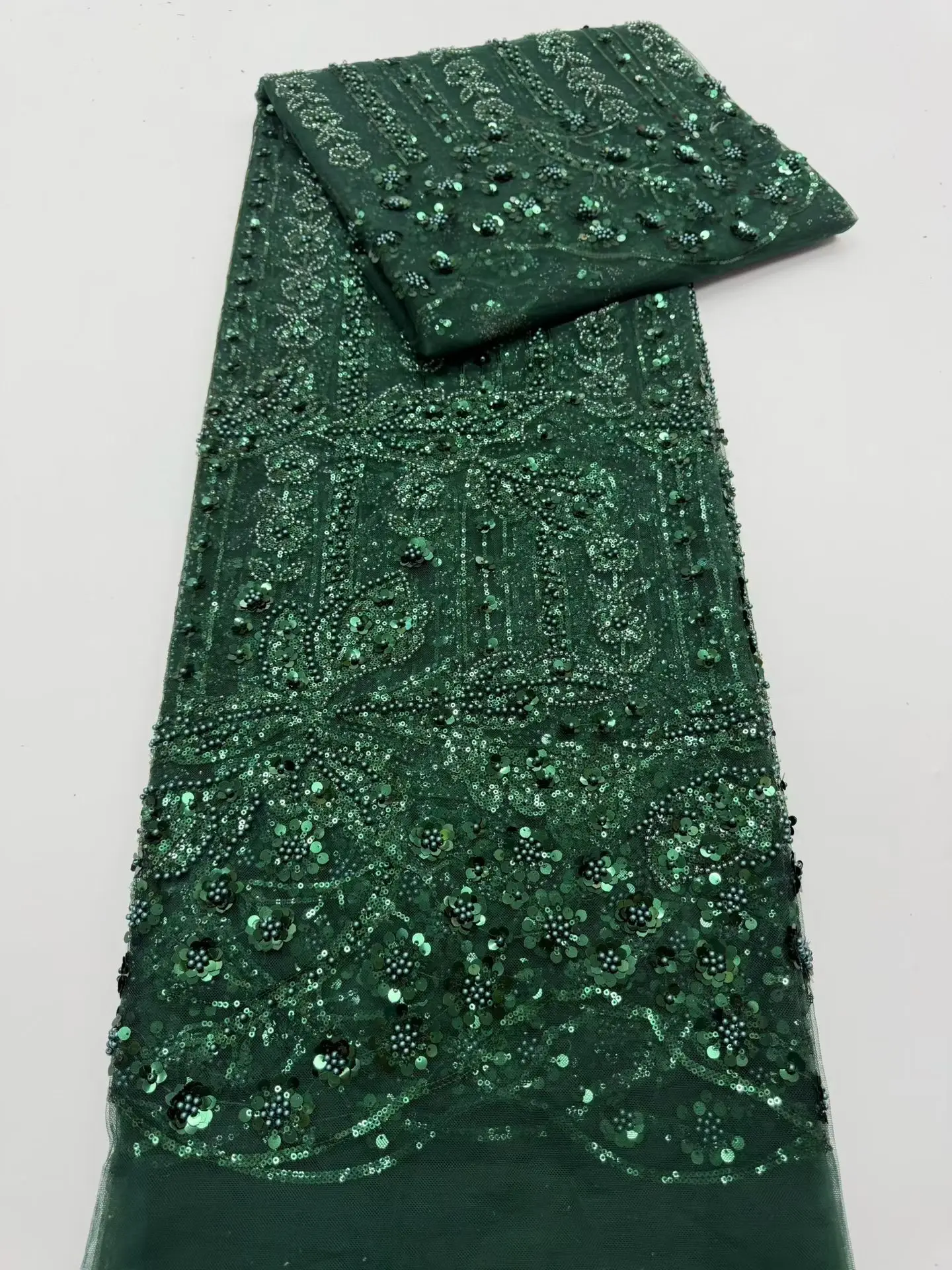 Green African Groom Lace Fabric 2026 High Quality Sequins Embroidered Nigerian French Lace Fabric for Wedding Party Dress M417-1
Green African Groom Lace Fabric 2026 High Quality Sequins Embroidered Nigerian French Lace Fabric for Wedding Party Dress M417-1