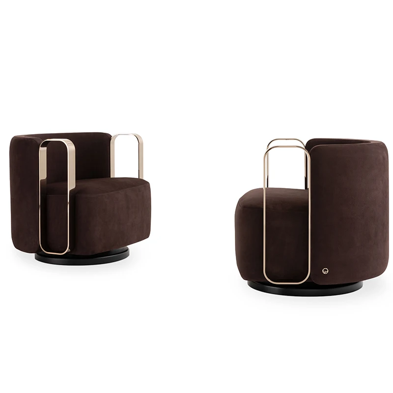 Sofa chair, living room modern Italian light luxury FENDI rotatable fabric single sofa
Sofa chair, living room modern Italian light luxury FENDI rotatable fabric single sofa