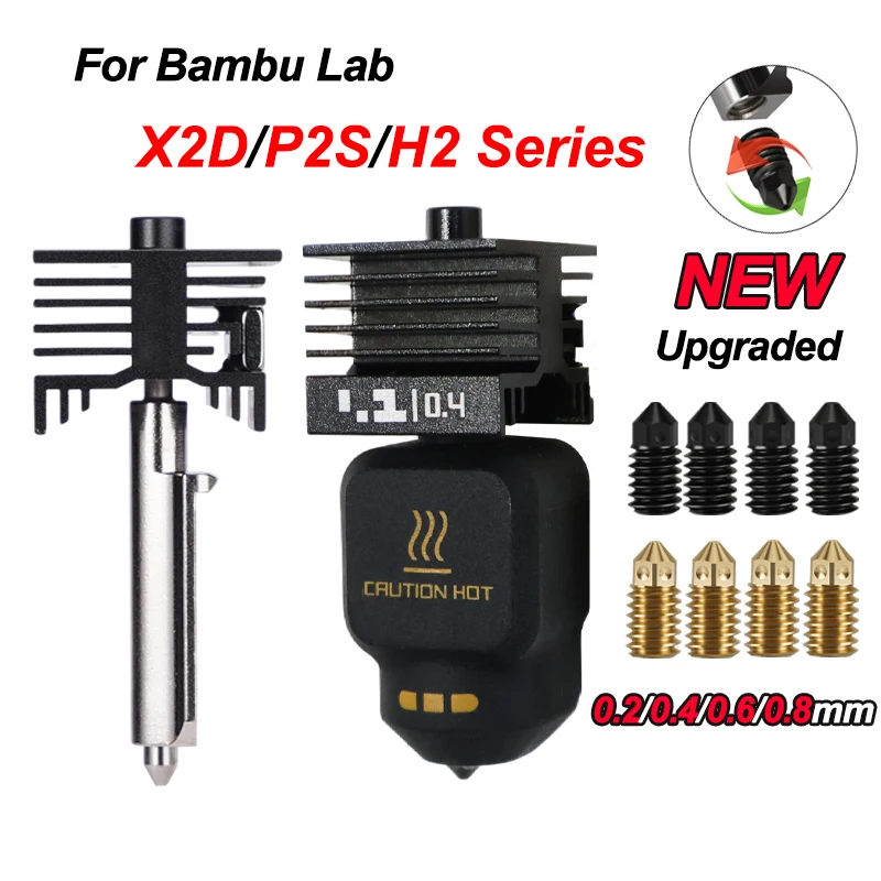 Для Bambu Lab P2S обновленное сопло Hotend 0,2/0,4/0,6/0,8 мм из закаленной стали, сменная печатающая головка для 3D-принтера Bambulab P2S
Для Bambu Lab P2S обновленное сопло Hotend 0,2/0,4/0,6/0,8 мм из закаленной стали, сменная печатающая головка для 3D-принтера Bambulab P2S
