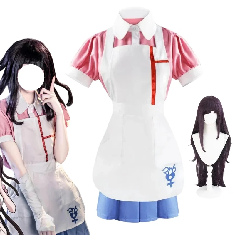 Game Mikan Tsumiki Cosplay Costume Pink Shirt Blue Skirt White Apron Full Set for Women Role Play Outfit Theme Party
Game Mikan Tsumiki Cosplay Costume Pink Shirt Blue Skirt White Apron Full Set for Women Role Play Outfit Theme Party