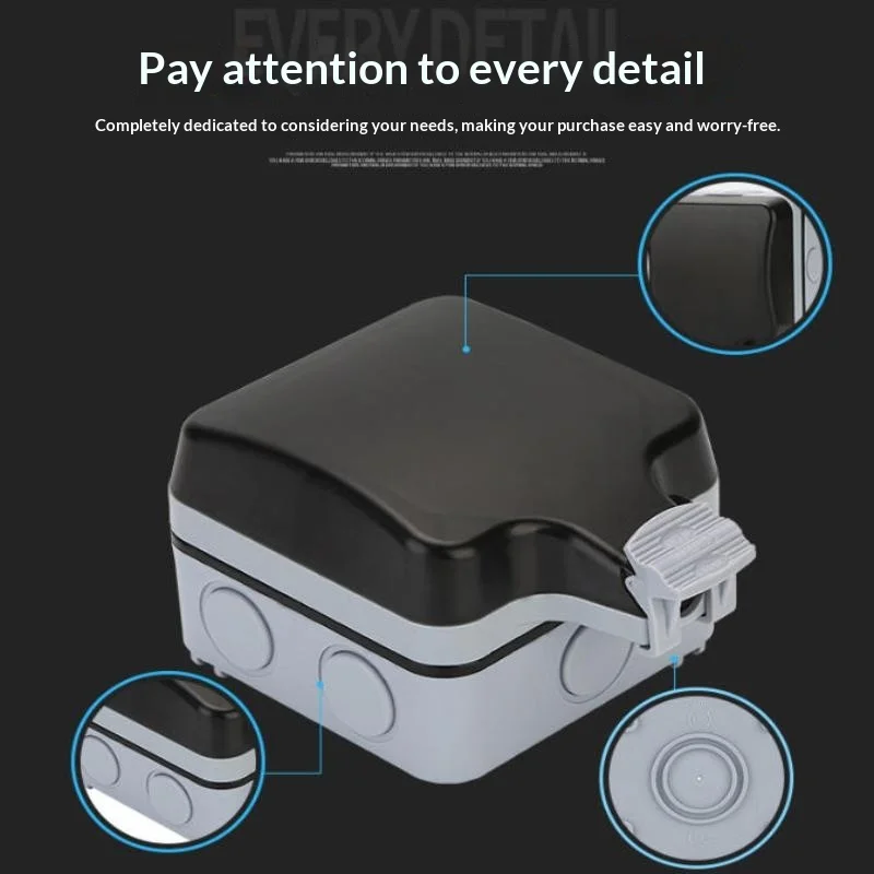 Heavy Duty Waterproof Outdoor Socket, IP66 Rainproof & Anti-Leakage, British Standard for Safe Garden, Garage & Home Use
Heavy Duty Waterproof Outdoor Socket, IP66 Rainproof & Anti-Leakage, British Standard for Safe Garden, Garage & Home Use