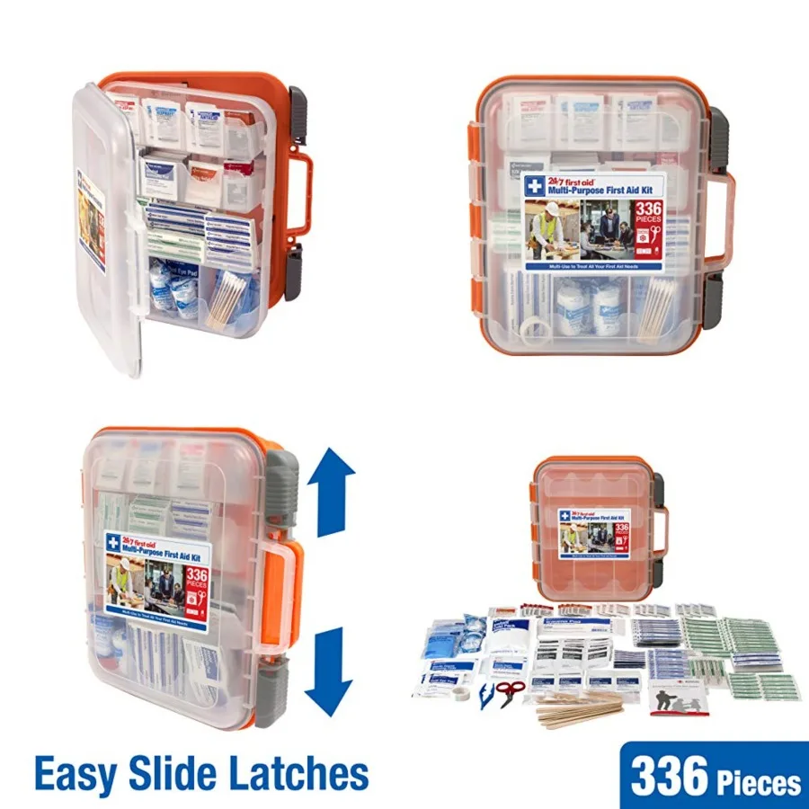 24/7 First Aid OSHA Compliant First aid Kit, All-Purpose 100-Person Emergency First Aid Kit for Business, Home, and Car in Plas
24/7 First Aid OSHA Compliant First aid Kit, All-Purpose 100-Person Emergency First Aid Kit for Business, Home, and Car in Plas