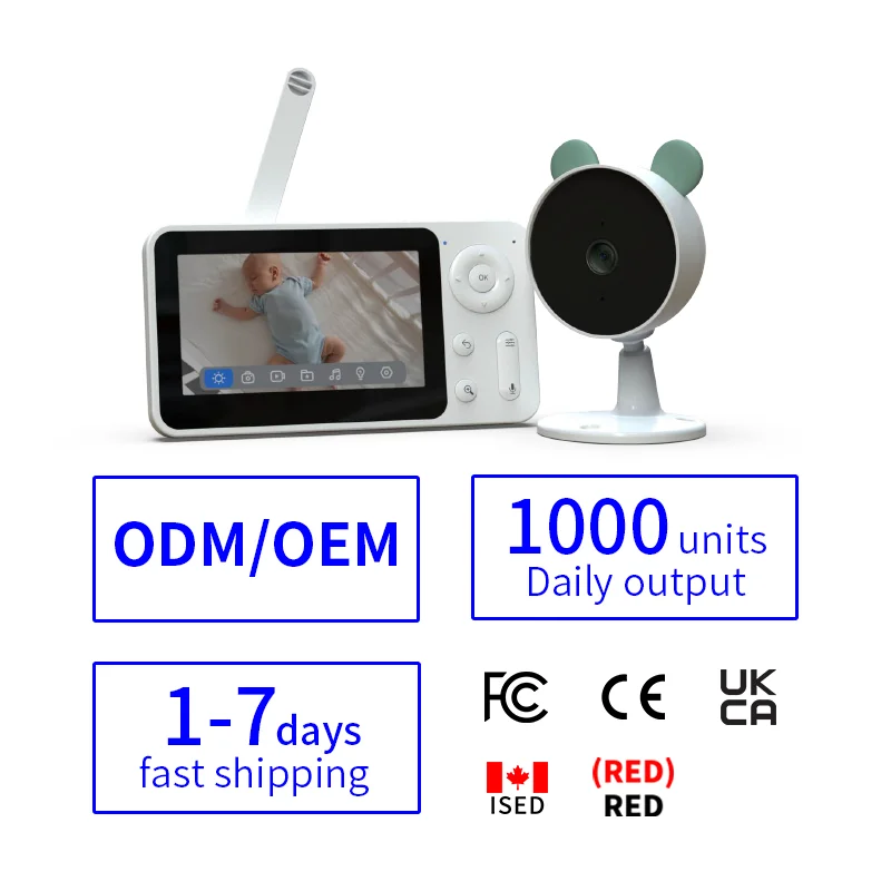 4.3inch Wireless Pan-Tilt Smart Monitor Video Baby Camera Baby & Pet Monitor with Zoom Baby Monitor
4.3inch Wireless Pan-Tilt Smart Monitor Video Baby Camera Baby & Pet Monitor with Zoom Baby Monitor