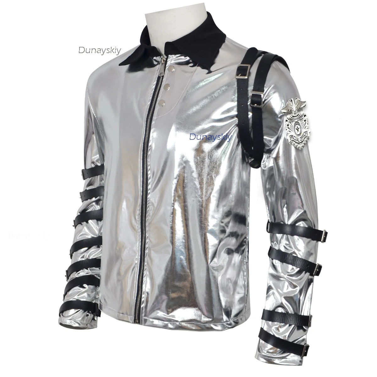 Cos C COS Store Michael Cosplay Bad World Black Straps Jacket Style Costume Shiny Silver Stage Performance Halloween Car
Cos C COS Store Michael Cosplay Bad World Black Straps Jacket Style Costume Shiny Silver Stage Performance Halloween Car