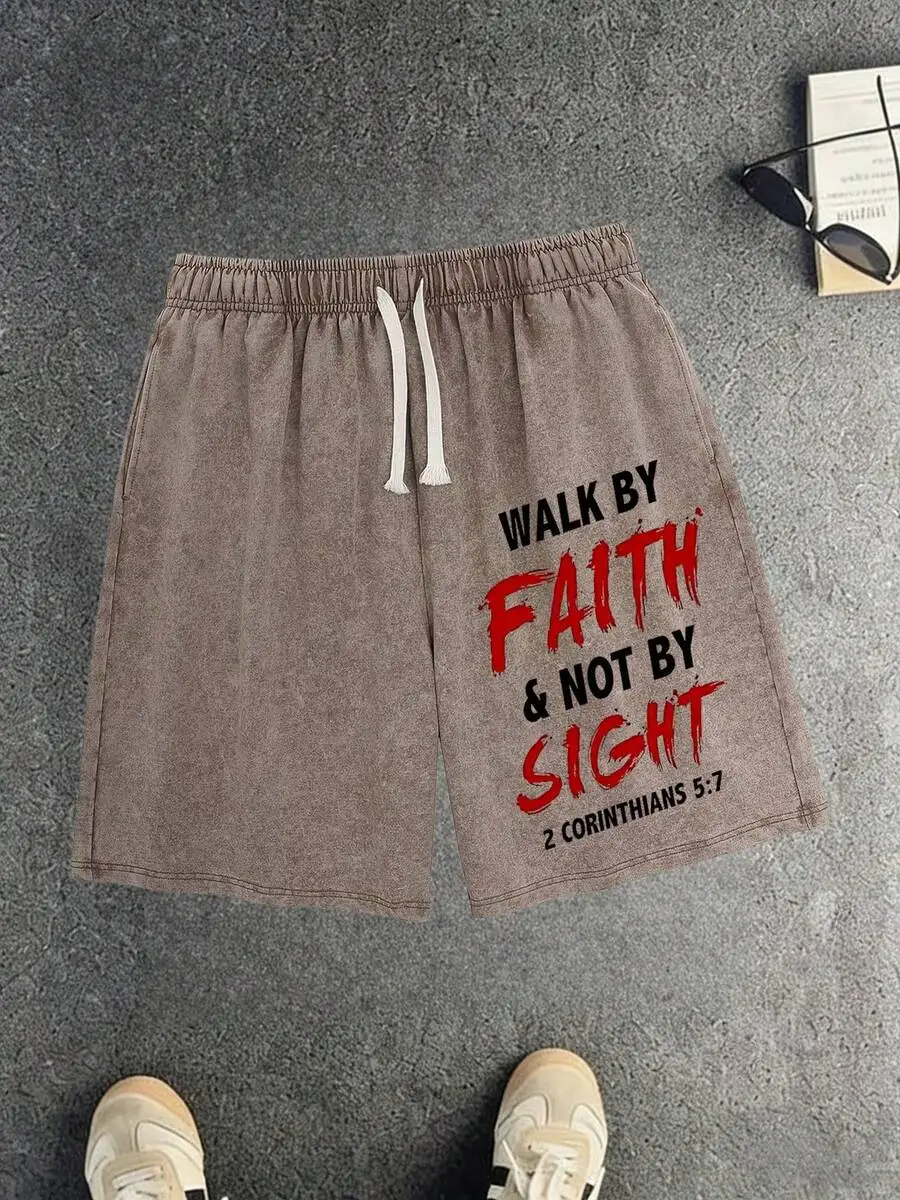 Washed Cotton Shorts With Letter Print Drawstring Waist Loose Fit Casual Summer Wear
Washed Cotton Shorts With Letter Print Drawstring Waist Loose Fit Casual Summer Wear