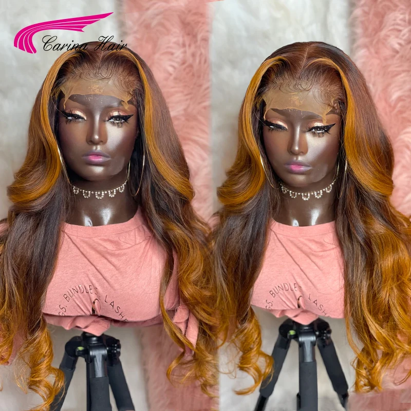 Human Hair Wigs With Ginger Highlights Body Wave Ombre Brown Colored Lace Frontal Wigs 13X4 Lace Frontal 180% Remy Hair
Human Hair Wigs With Ginger Highlights Body Wave Ombre Brown Colored Lace Frontal Wigs 13X4 Lace Frontal 180% Remy Hair