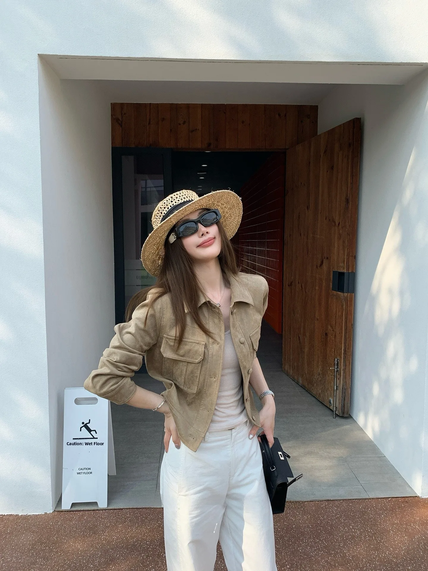 Heydle London Vintage Suede Jaet Women's Khaki ort Workwear Jaet Versatile Top Windproof Straight Tube Polyester Fiber
Heydle London Vintage Suede Jaet Women's Khaki ort Workwear Jaet Versatile Top Windproof Straight Tube Polyester Fiber