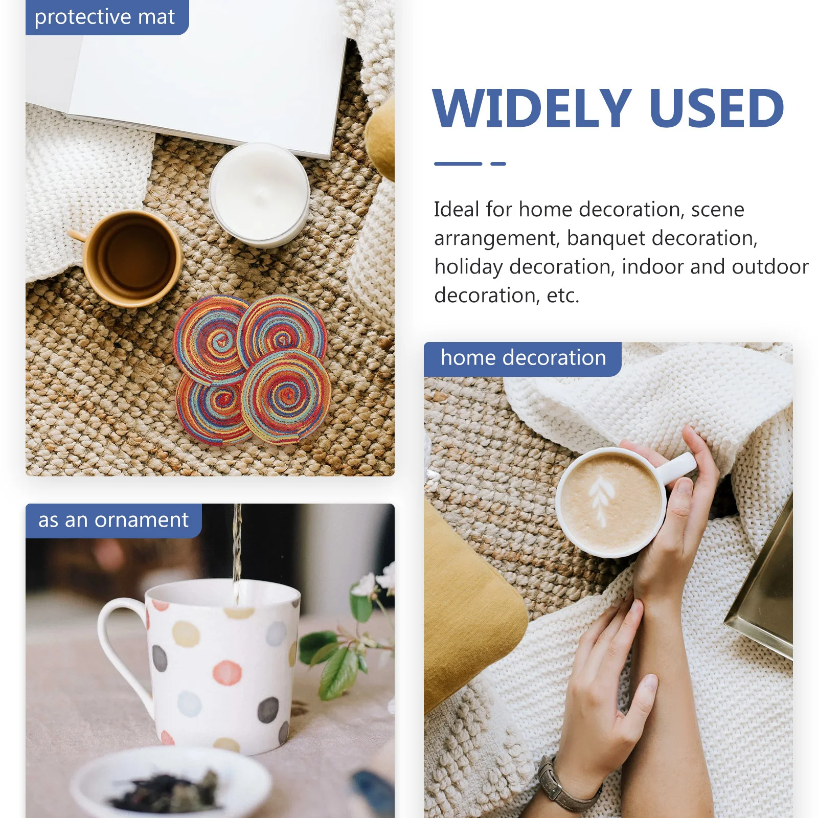 4Pcs Round Home Placemats Handwoven Heat Resistant Dining Table Mats Pot Holder Decorative Lovely Mat Home Placemat
4Pcs Round Home Placemats Handwoven Heat Resistant Dining Table Mats Pot Holder Decorative Lovely Mat Home Placemat